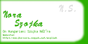 nora szojka business card